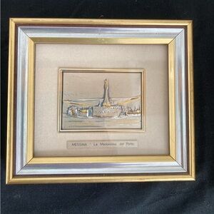 Elegant Gold and Sterling Silver Framed Art by Camiletti & C.